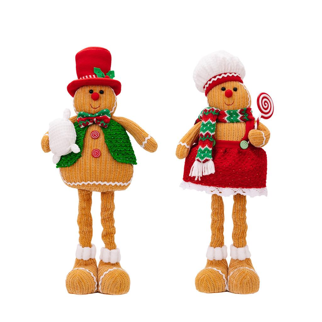 Adorable Gingerbread Man Expandable Doll Perfect For Holiday Christmas Atmosphere Decor