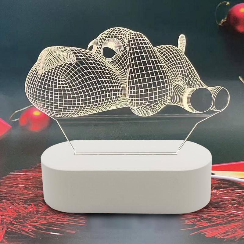 3D Acrylic Night Light: Creative Three-Color Table Lamp for Bedroom and Gifts
