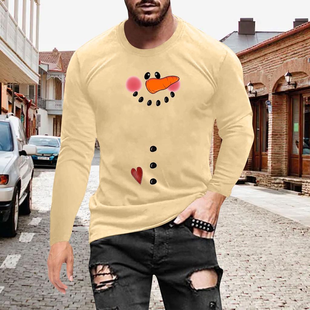 Men's T Shirt O-Neck Clothing Apparel Outdoor Long Sleeve Print Fashion Designer Vintage
