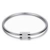 Clear Crystal Bracelet 316 L Stainless Steel Charm Magnet Snake Chain Charm Bracelet  for Women