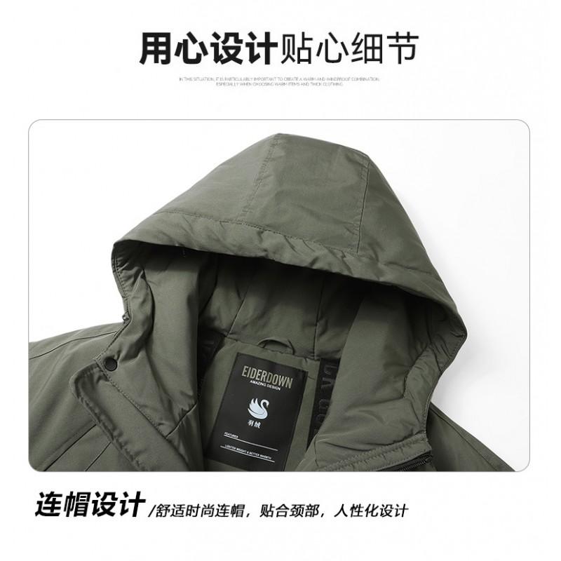 Mens Winter Down Jacket Outdoor Warm Coat Lightweight Hiking Parka