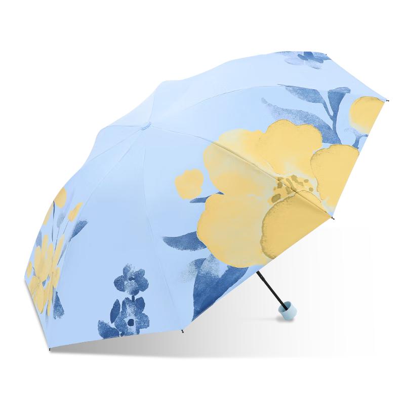 Paradise Tri-Fold UV Protection Portable Floral Umbrella