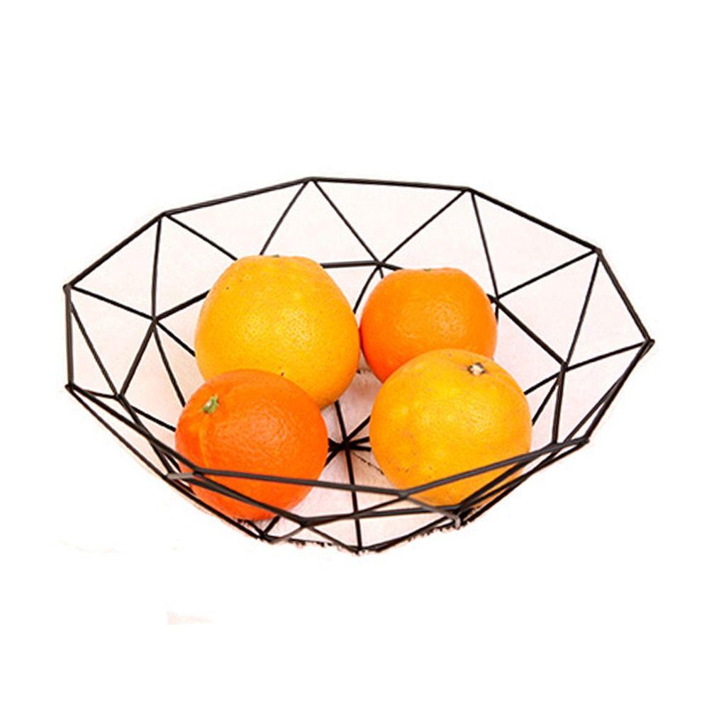 High Quality Black Gold Iron Fruit Basket Multi-sizes Home Storage Fruit Plate Metal Kitchen Tool Living Room