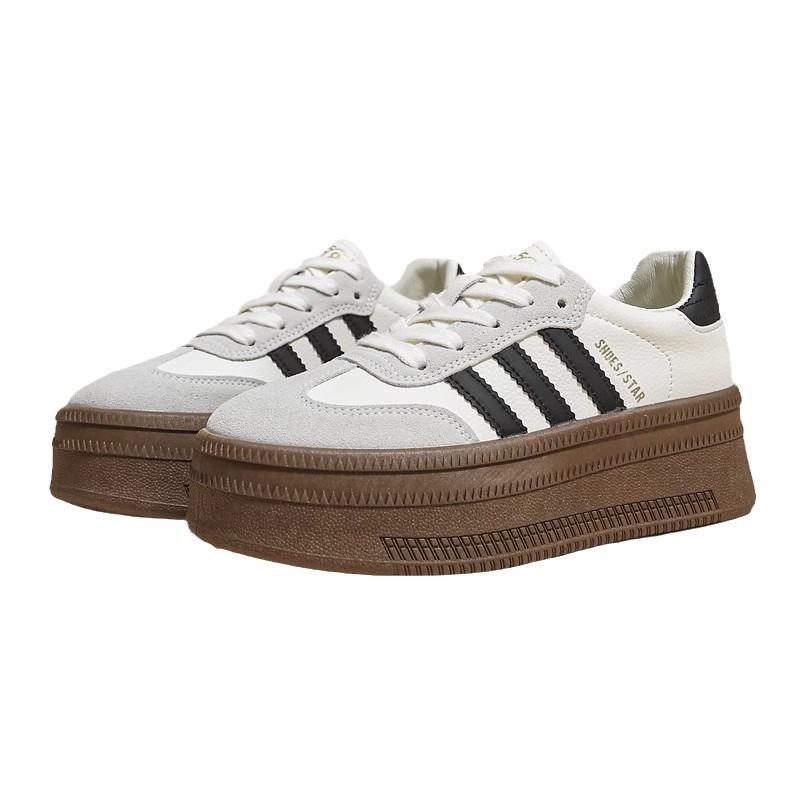 Leather Children's Spring and Summer New Breathable Little White Shoes Thick-soled Heightening Board Shoes Casual Sports Shoes