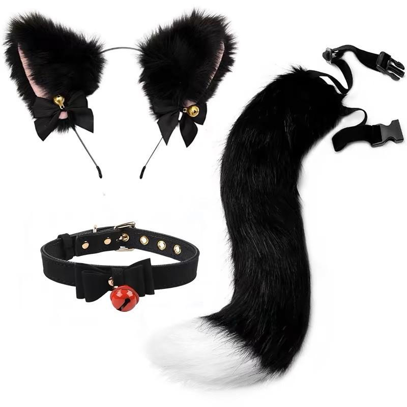 Cat Ear Bell Headband & Hairpin Set - Festive Headdress
