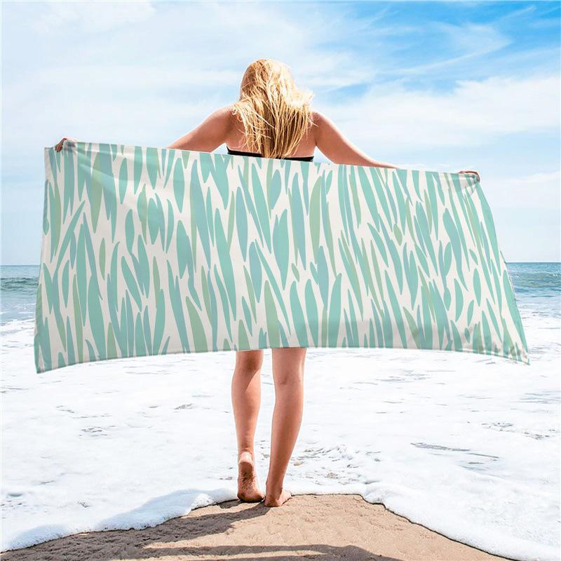 Summer Tropical Ultra-fine Fiber Beach Towel with Sun Protection
