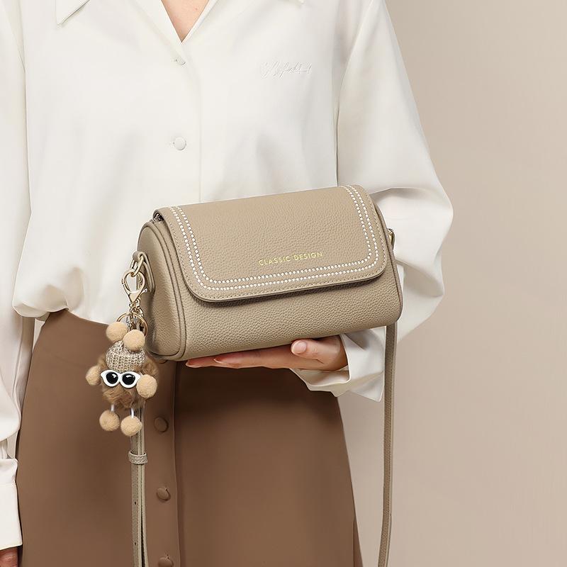 New Crossbody Bag Women's Bag Genuine Leather Commuting Pillow Bag High End One-shoulder Round Bag