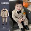 Jungen Anzug Frühling/Herbst: Erste Geburtstagsfeier Baby Formelle Kleidung, Britischer Stil Pageboy, Hochzeitsgast, Aufführungskostüm