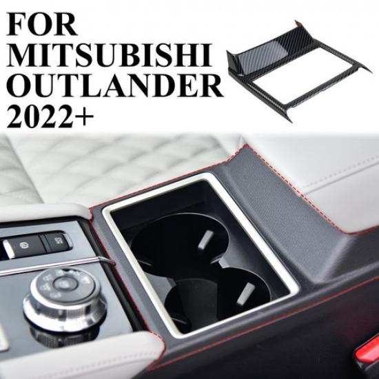 

Carbon Fiber Style Front Central Cup Holder Trim Cover For Mitsubishi Outlander
