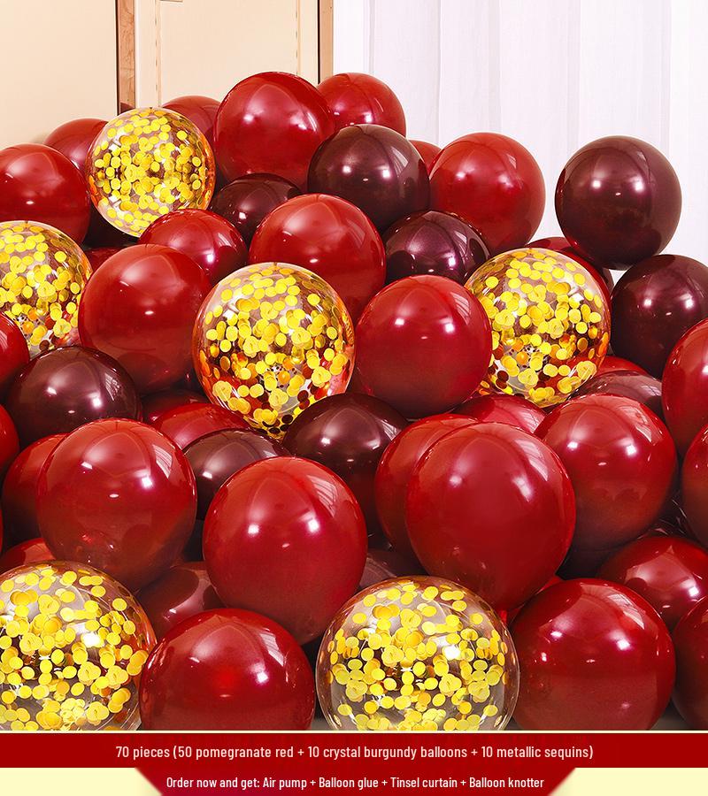 Red Wedding Balloons: Romantic Bedroom & Living Room Decor, Photo Props, Wedding Scene Setup