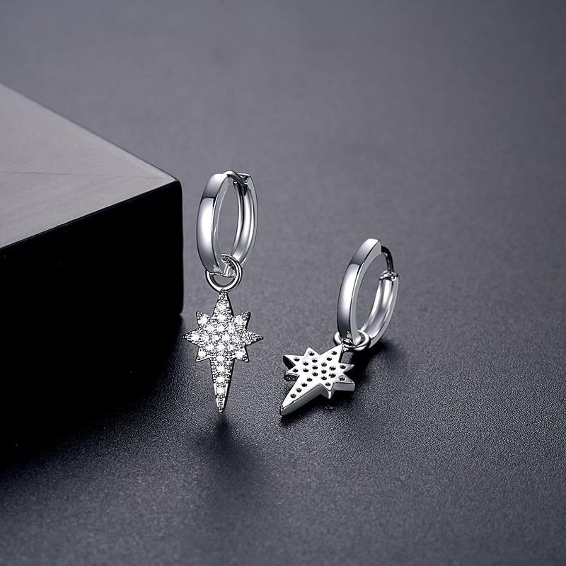 LUOTEEMI CZ Star Huggie Accessories Fashion Jewellery Beautiful Summer Gold Plated Hoop Earring