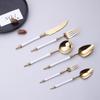 304 Stainless Steel Western Cutlery Set: Knife, Fork, Spoon, Coffee Spoon, Roman Column Design, European Style, 4-Piece