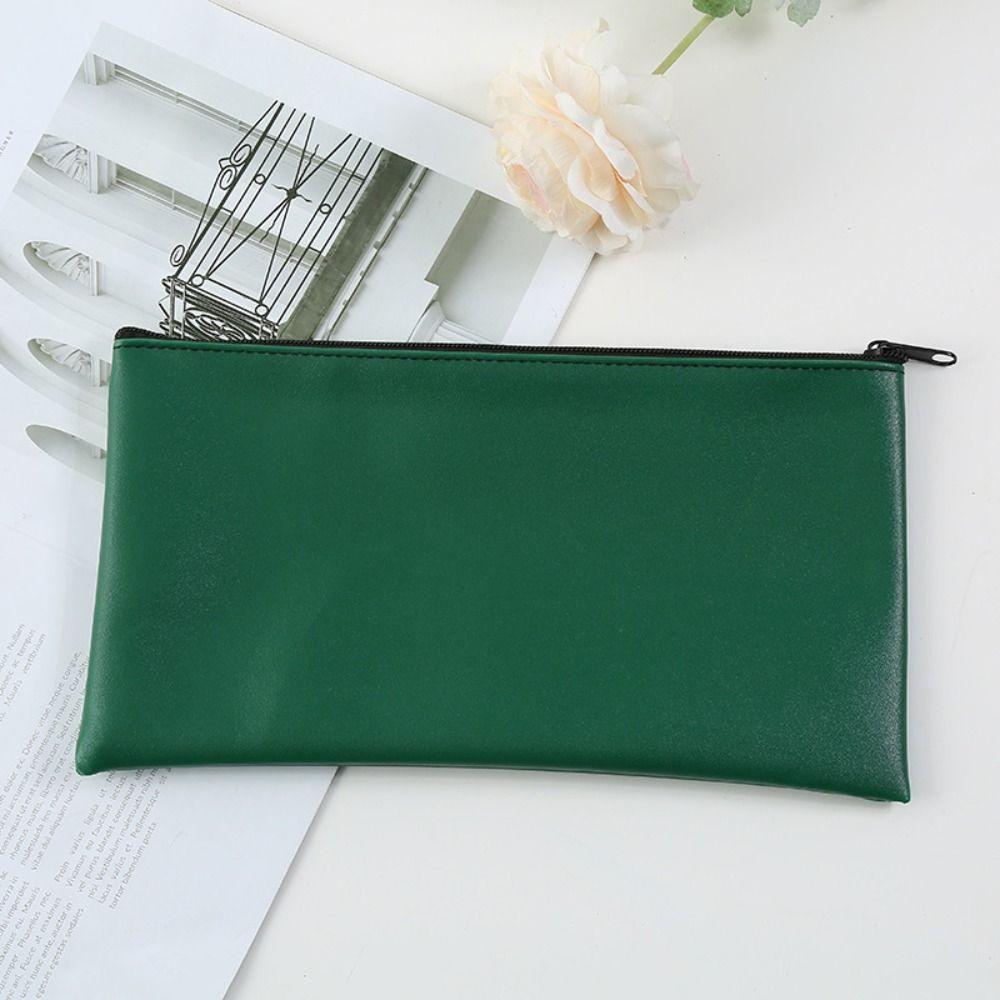 Small Compact Pu Bill Bag PU Leather Money Pouch Travel Cash Deposit Bag  Office Products