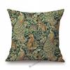 Klassisches britisches Design, William Morris, Walter-Kranich, Tiermuster, Hase, Pfau, Fuchs, Kaninchen, Waldblau, Sofa-Kissenbezug