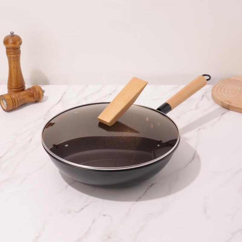 ZISIZ Wrought Iron Pot Lid with Wooden Handle