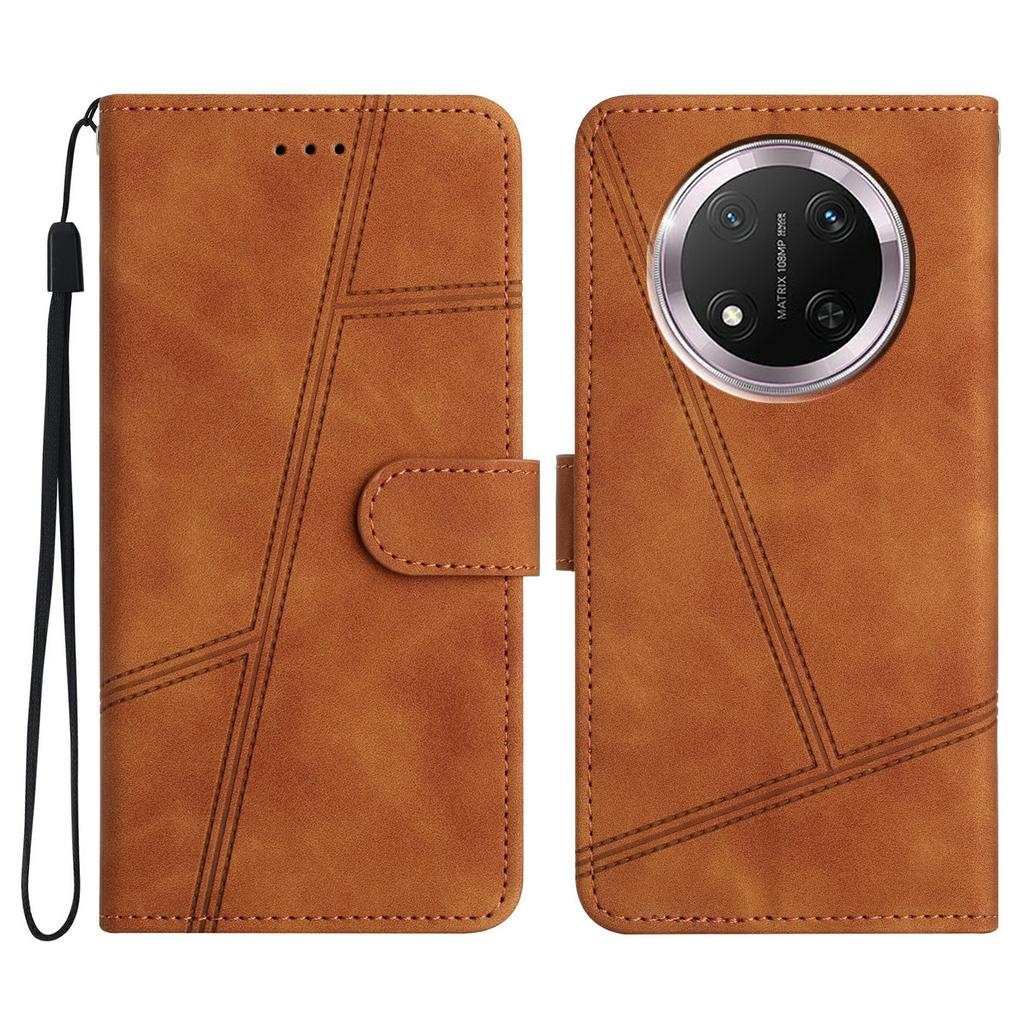 Phone Case For Honor X9c 5G/Magic7 Lite 5G/X60 Pro 5G Flip Leather Retro Cover Lines Imprinted