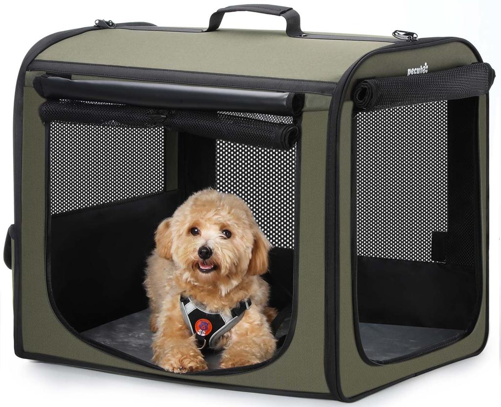 Pecute Soft Pet Crate for Cats and Foldable Dog Breathable Pet Transport Car Dog Pet with Portable with for Going Small and Medium Dark 61 Cm X 45 Cm