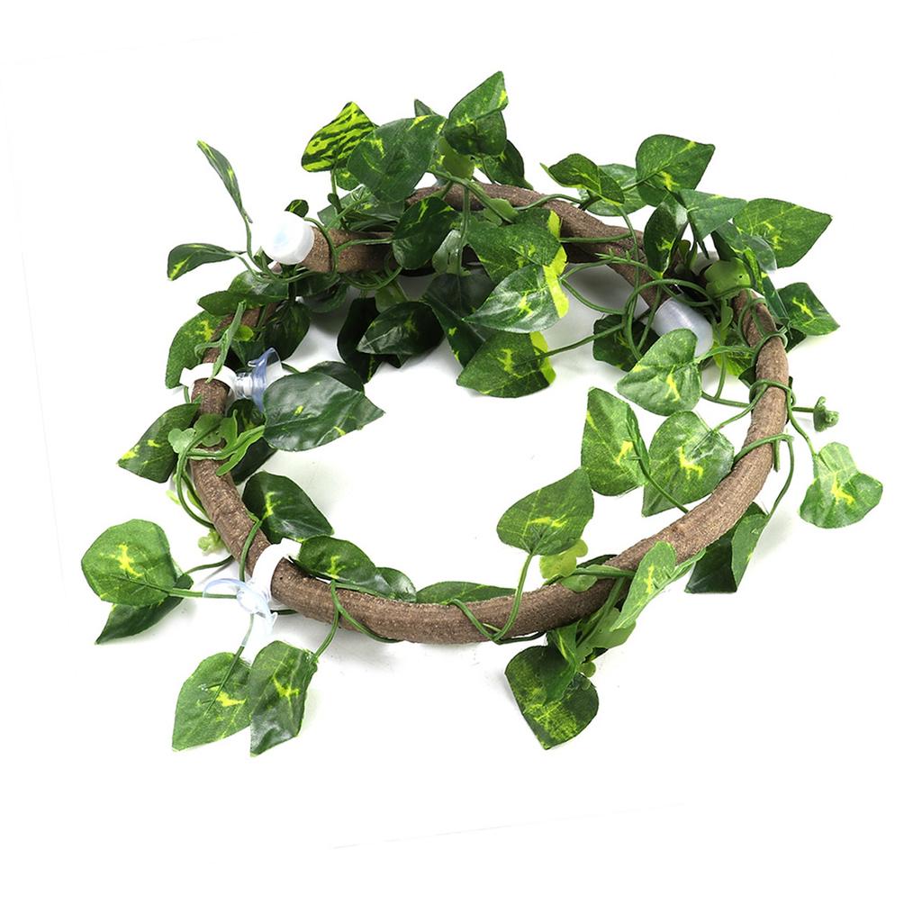 Reptil Klättergren Flexibel Djungel 3.28ft Rattan 1st Vinstock(3.28ft Rattan+Scindapsusblad)