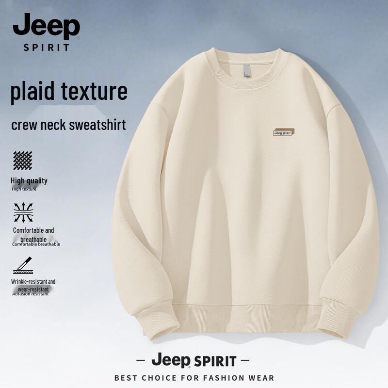 JEEP SPIRIT Men's 2025 Autumn Casual Round Neck Sweatshirt