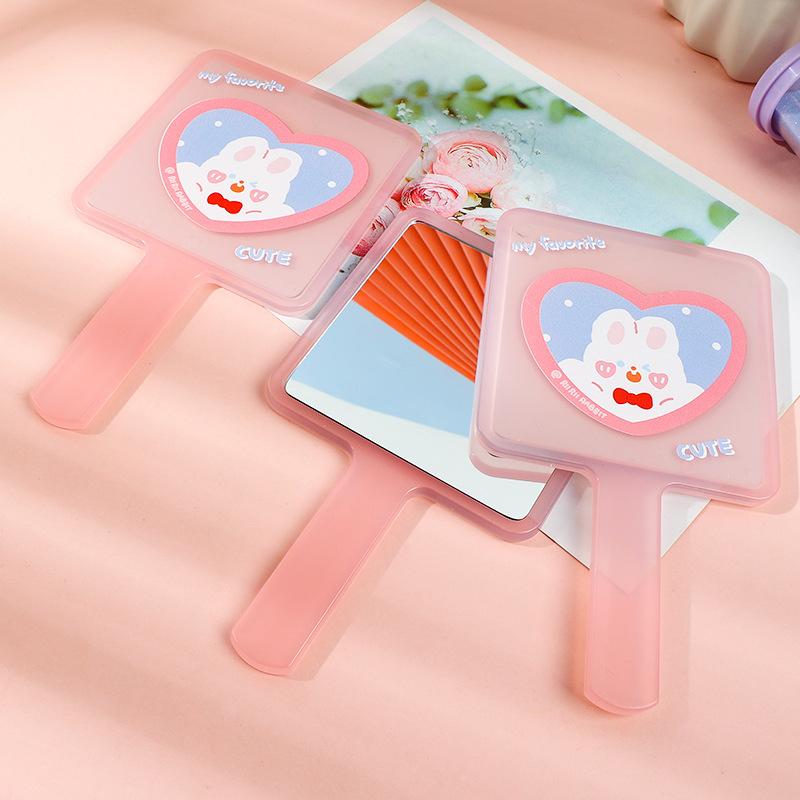 

1Pc Eyelash Extension Handheld Makeup Mirror Square Makeup Vanity Mirror With Handle Hand Mirror Spa Salon Compact Mirrors