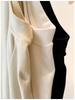 Women's Solid Color Velvet Embroidered Long-Sleeve Half-High Collar Loose T-Shirt.