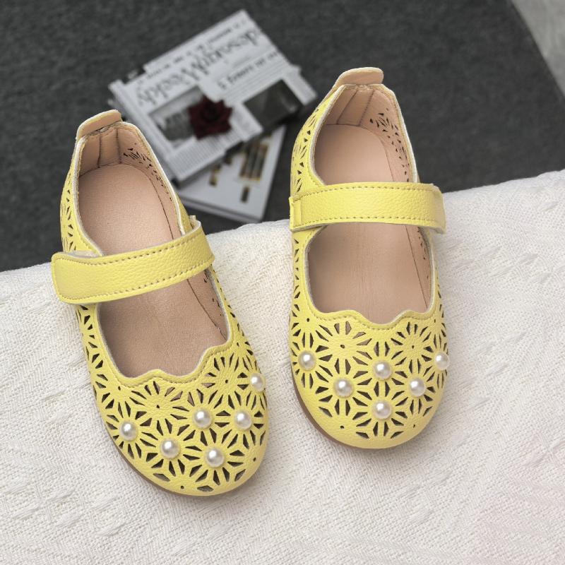 Fashion Girls Shoes Summer New Kids Sandals Soft Soled Girls Casual Shoe Anti Slip Child Leather Shoes Simple Girl Princess Shoe