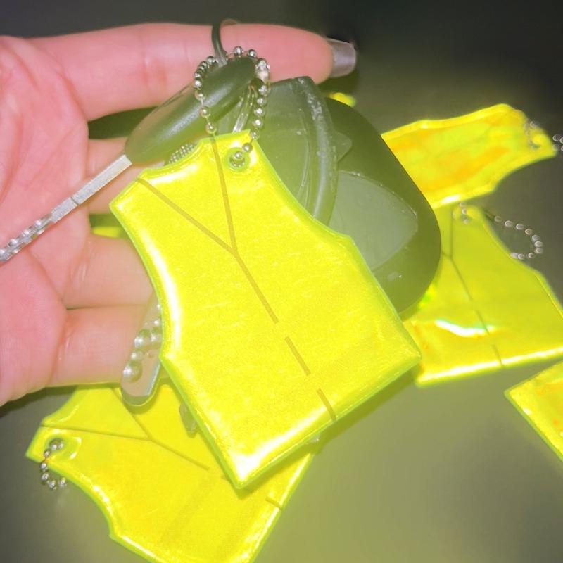 Xiaomi 20PCS/10PCS Night Double-sided Reflective Pendant, Fashion Vest Style Reflective Safety Key Chain Set for Night
