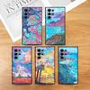 Colorful Oil Landscape Phone Case For Samsung Galaxy S25 S24 S22 S23 Ultra S21 S20 Plus 5G Frosted Non-Slip Full Cover Soft Case