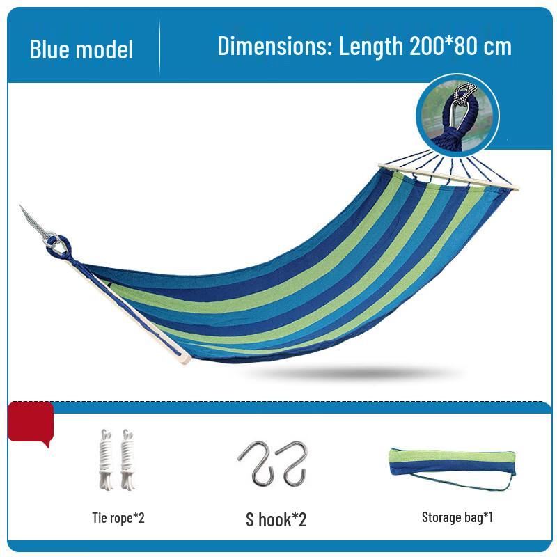 Outdoor Camping Hammock with Wooden Spreader Bar