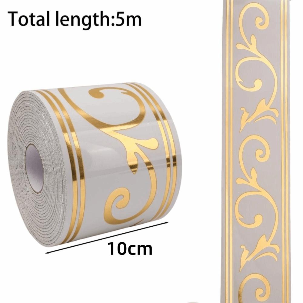 Thickened Self-Adhesive Skirting Board Waterproof Anti-Collision Decorative Baseboard Marble Pattern PVC