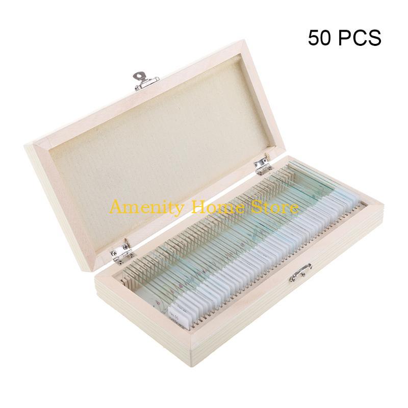 

F26C Microscope Slides Prepared Kids Students Biology Lab Sample for w/ Plants Science Learning Home School