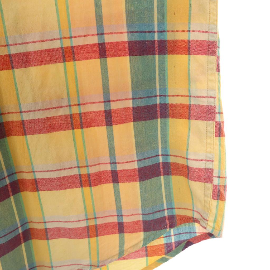 Brooks Brothers Check Pattern Short sleeve Button down shirt M Yellow Men's Used