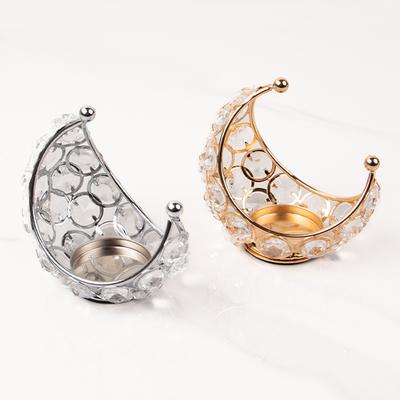 Portavelas de Luna Portavelas de Cristal Decoración Moderno Lujo Ligero Romántico Boda Día de Navidad Copa Portavelas