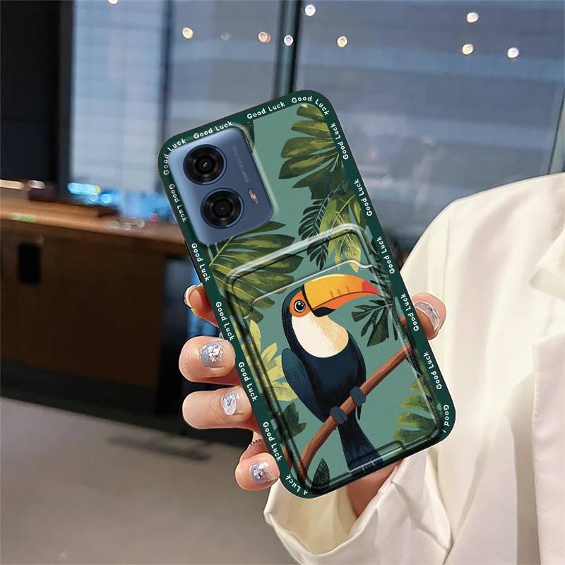 Cartoon Durable Phone Case For MOTO G24 Power Back Cover Card Bag Full Wrap TPU Soft Case Shockproof Anti-dust Silicone