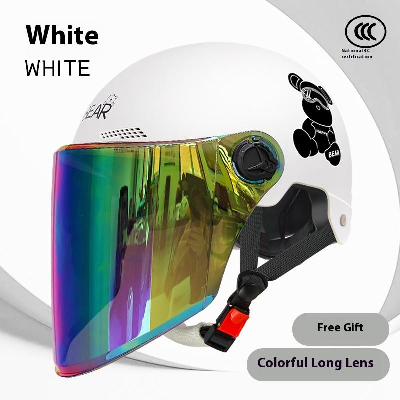 Electric Vehicle, Motorcycle, Women's Summer Battery Car, Half Helmet, Men's Four-season Universal Safety Helmet