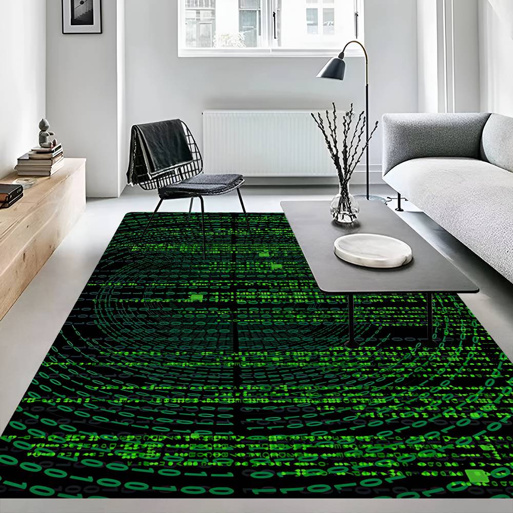 Binary Code The Matrix Program Chart Floor Mat INS Style Soft Bedroom Floor House Laundry Room Mat Anti-skid Household Carpets