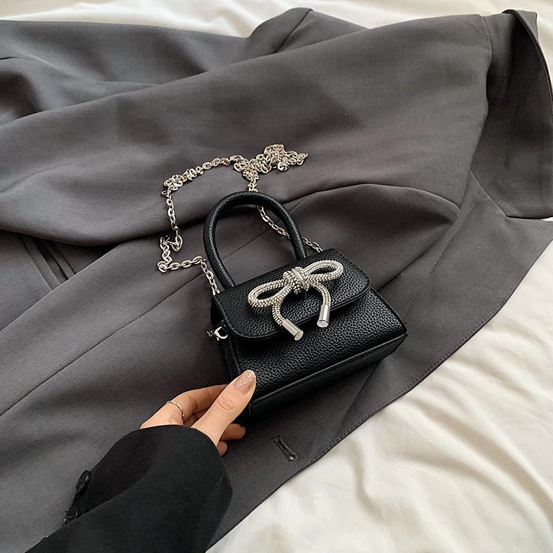 Bow Fashion Korean Version of Gentle Mini Handbag 2025 Spring and Summer New Versatile Ins Shoulder Messenger Bag Tide
