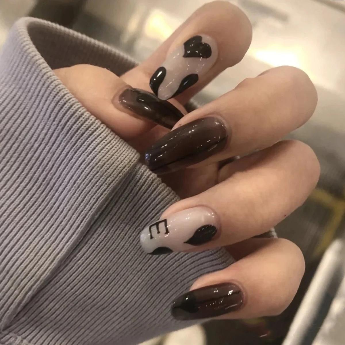 

Smoky cold wind Spade heart wearing Nail Art Finished Nail Art Patch False Nail Removable Nail Patch Nail Patch