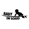 Baby On Board Funny Vinyl Sticker Cute Surfboard Surfer Car Reflective Silver Decal