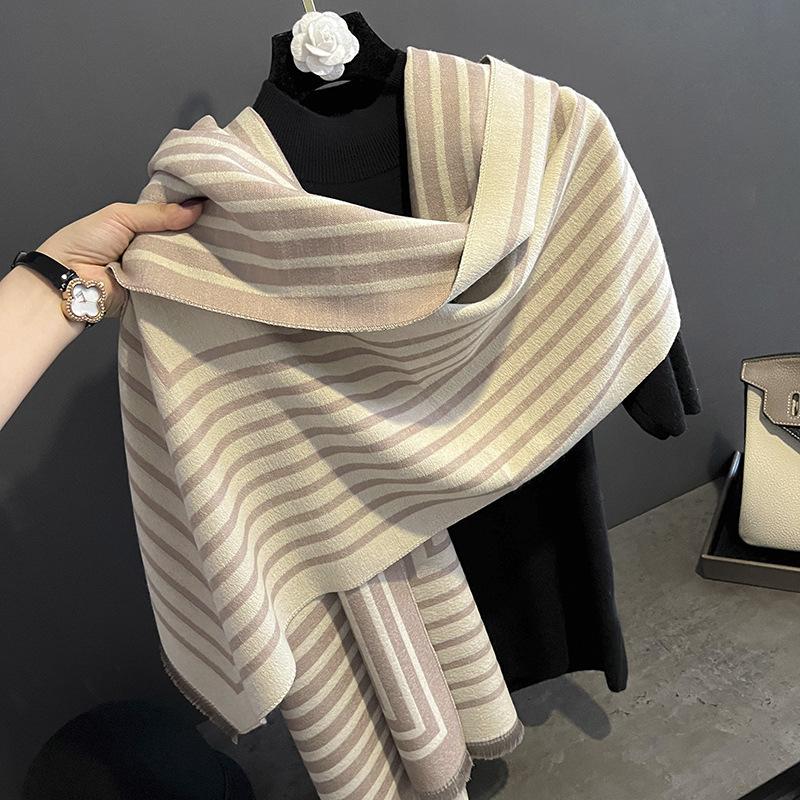 New imitation cashmere scarf women's winter versatile thickened double-sided student windproof scarf air conditioner shawl