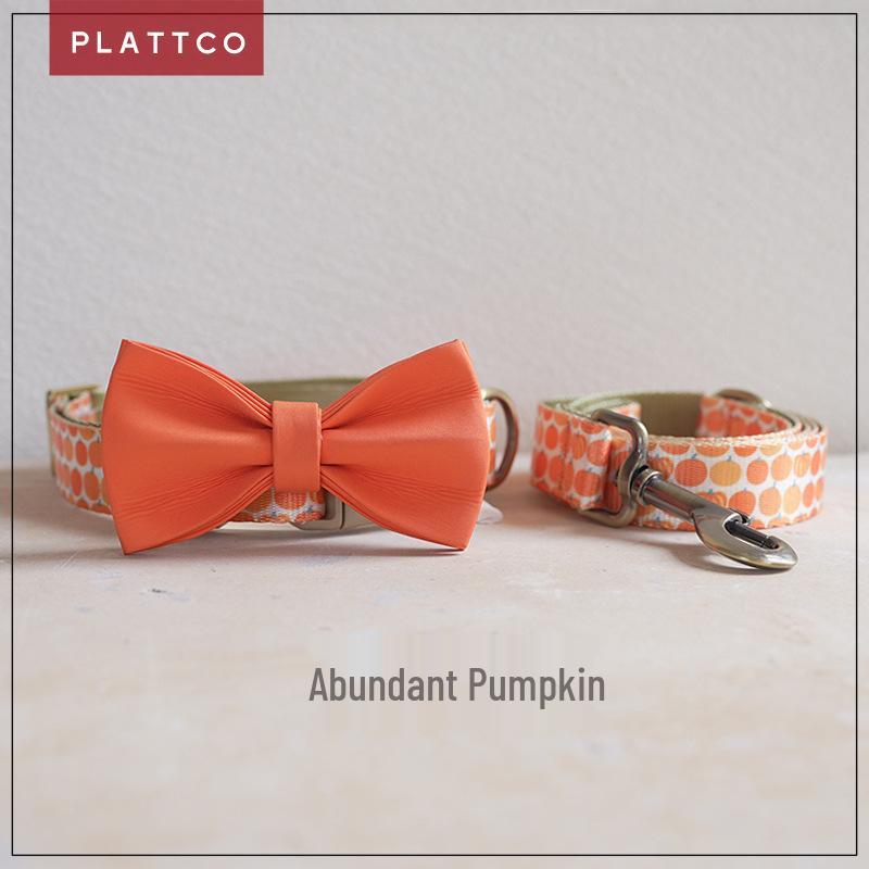 PLATTCO Pumpkin Dog Collar & Leash Set PDC367 XS
