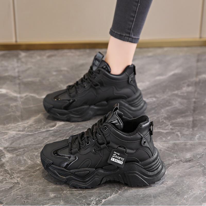 

Женские кроссовки Cross-Border Dad — популярная универсальная обувь 2024 года с высоким берцем, увеличивающая рост, для повседневных занятий спортом весной, осенью и зимой. 39 чёрный