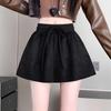 Women's Suede Fluff Elastic Waist Anti-exposure A-line Skirt - Autumn/Winter Retro Korean Style Temperament Petite Short Skirt