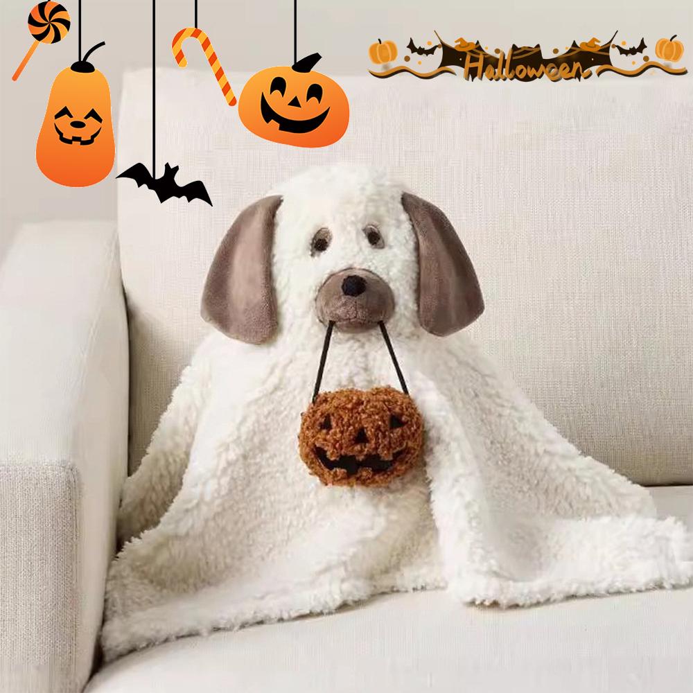 12 Inch Gus The Ghost With Pumpkin Pillow Halloween Pumpkin Ghosts Doll Plush Throw Pillow Cushion Halloween Kawaii Gifts