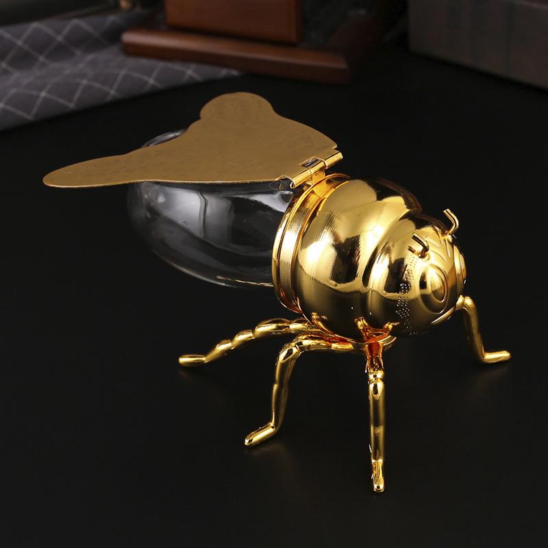 Little Bee Seasoning Box Golden Large Bee Sugar Cup Household European Kitchen Seasoning Box with Spoon Storage Jar High-end oro