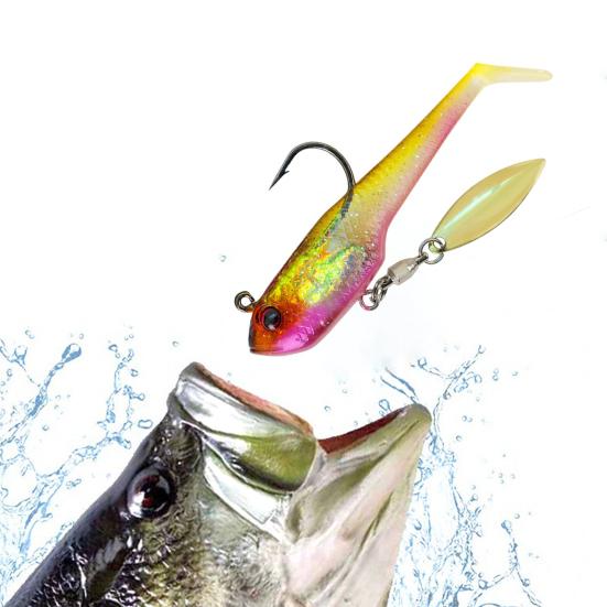 6Pcs Soft Fishing Lures Artificial Baits with Sharp Hook Realistic Looking Bright Color T-Tail Fake Baits Swimbait Fishing Tackle