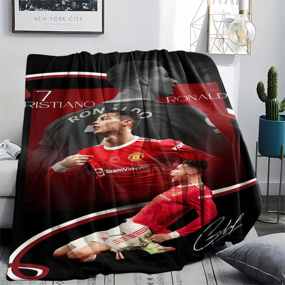 1PC CR7 Patterned Flannel Blanket Suitable For All Seasons for Home Decor Warmth and Comfort Gifts Holiday Present