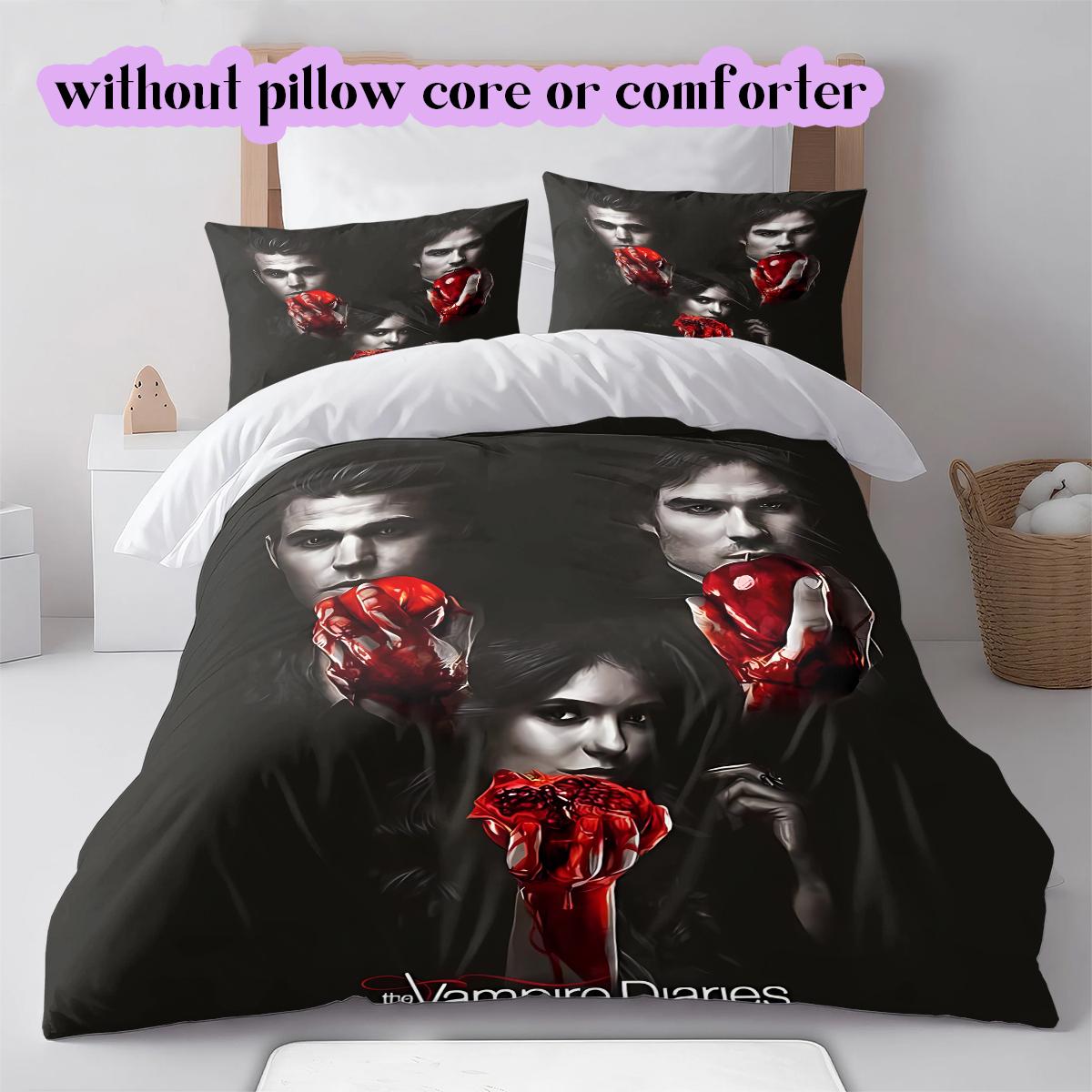

Vampire Supernatural Pattern Bedding Quilt Set Quilt Cover Pillowcase Home Decoration Birthday Gift (1 * duvet cover + 2 * pillowcase, without core) 135x200cm