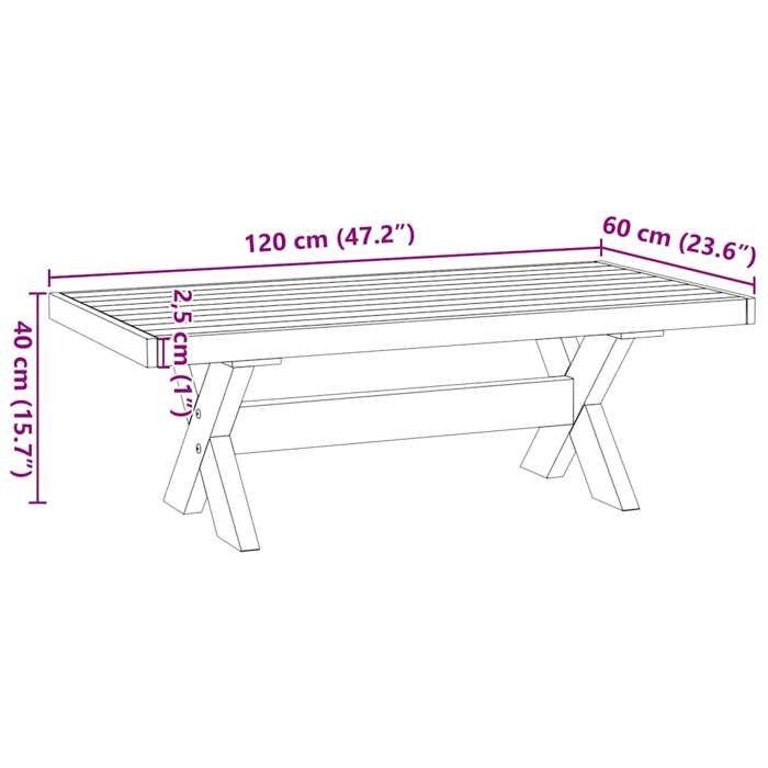 VidaXL Table basse NOAIN pieds en forme de X 120x60x40 cm massif pin, table, table en bois, table rustique, table de salon, 4100034
