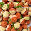 2 Pezzi Cartone Animato Lana Carino Frutta Arancia Cachi Lavorato a Maglia a Mano Fragola Uncinetto Lavorato a Maglia Frutta Ciondolo Portachiavi Fai da Te Regalo